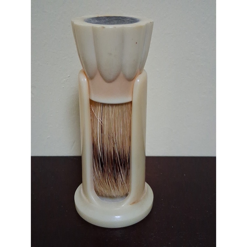 Vintage Stanley Home Products Shaving Brush w/ Deco Bakelite Stand